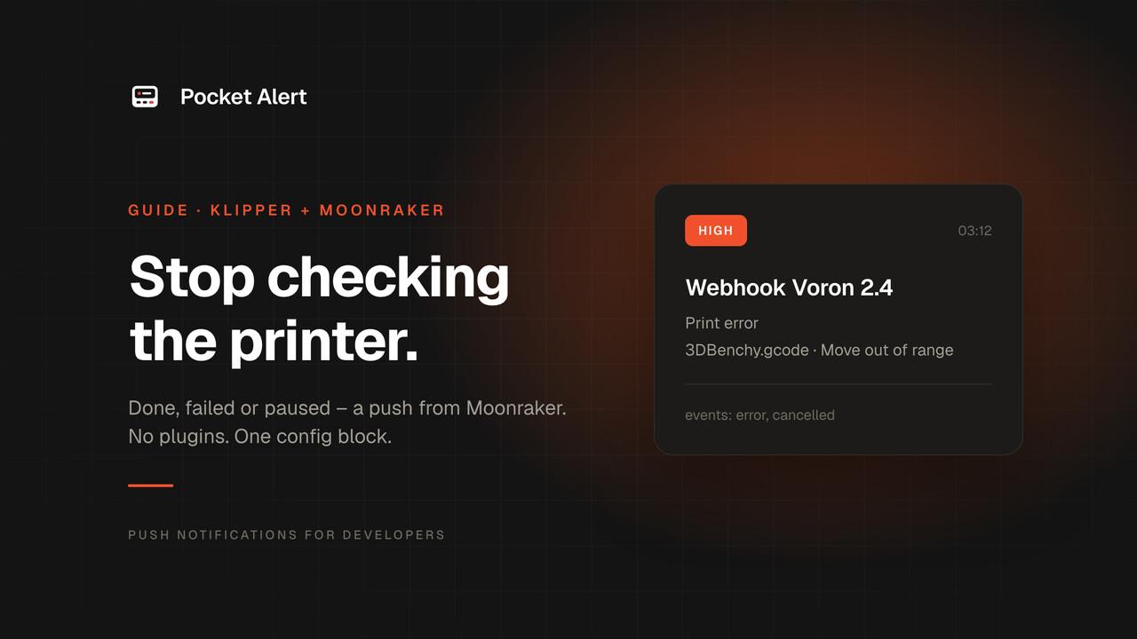 Klipper push notifications: print alerts on your phone