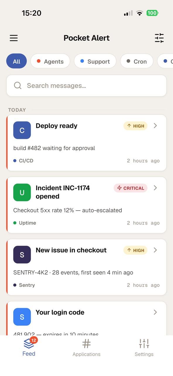 Pocket Alert on iPhone