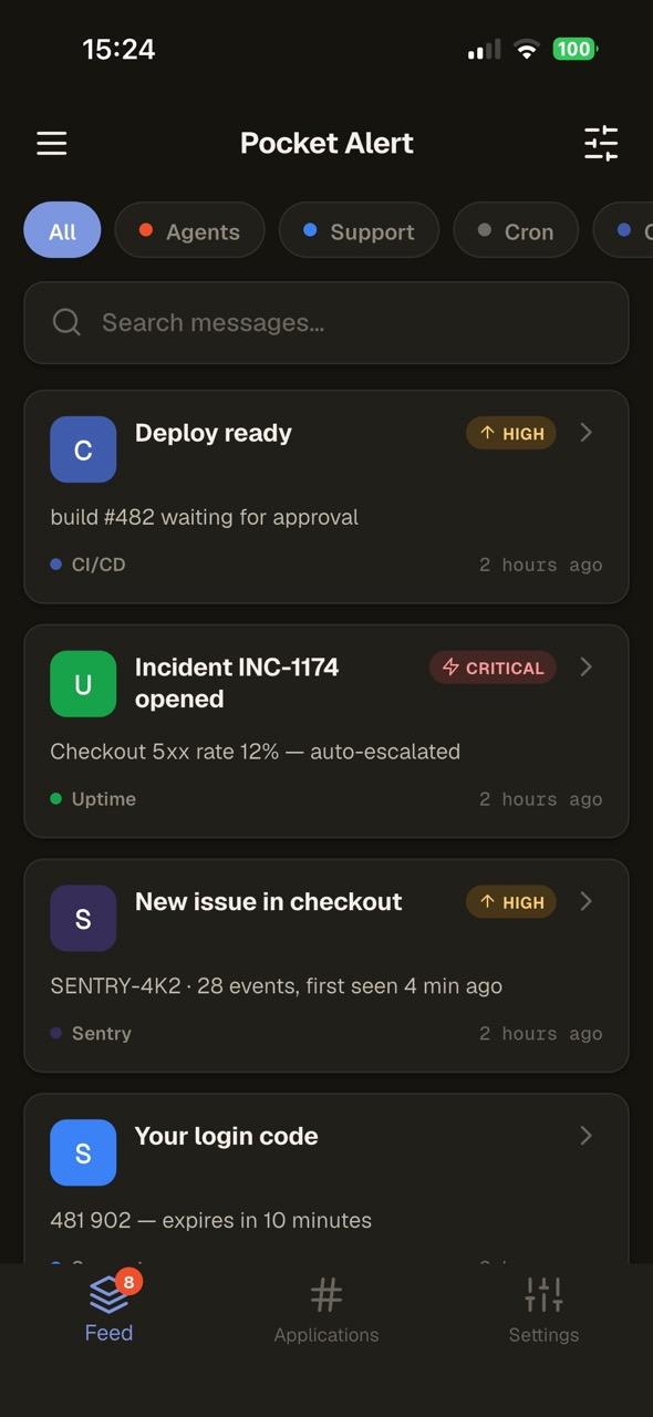 Pocket Alert on iPhone