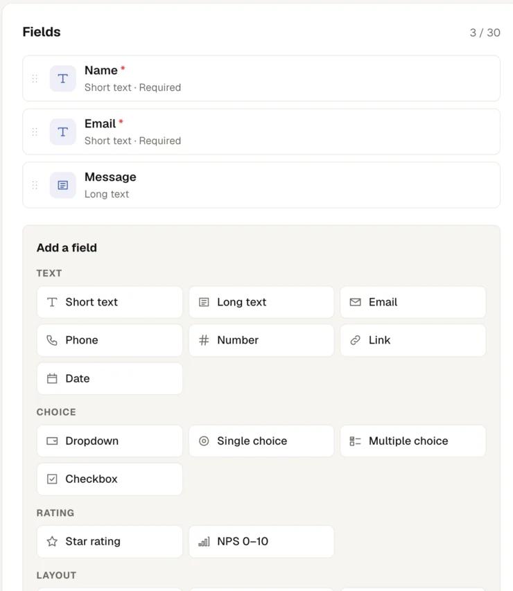 Building a form in Pocket Alert