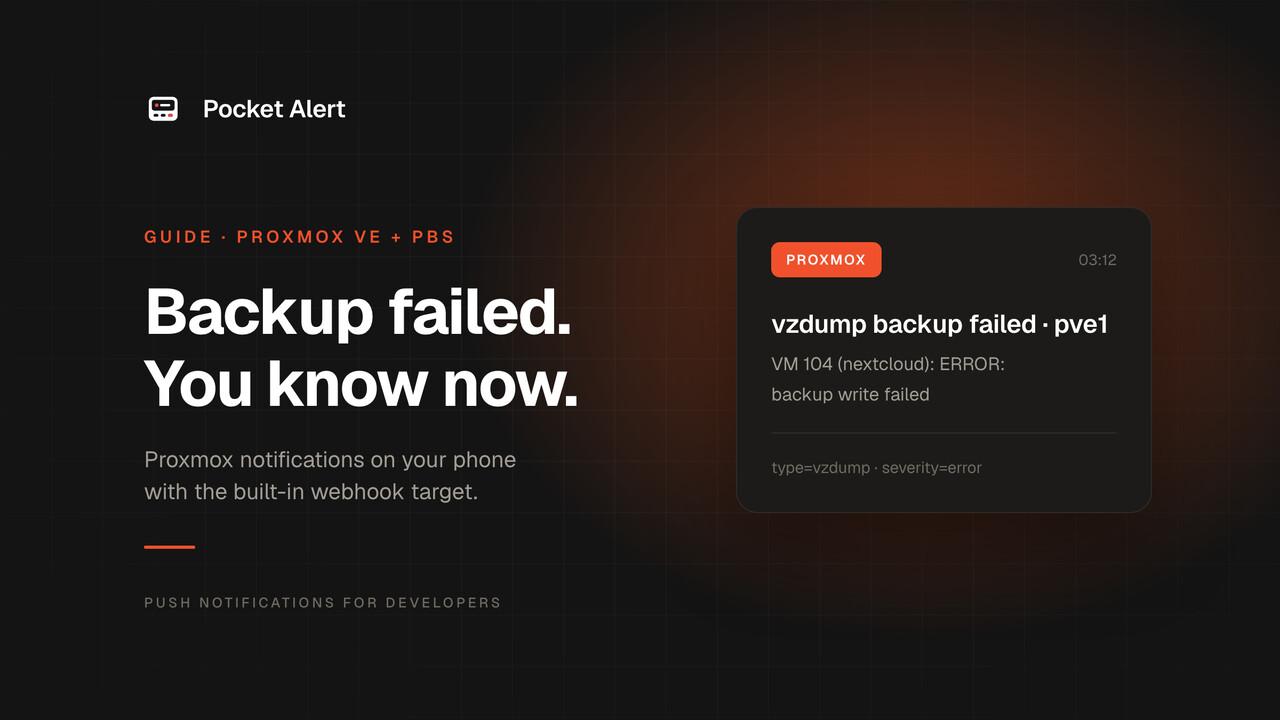Proxmox notifications on your phone: backups, fencing, replication and disk errors