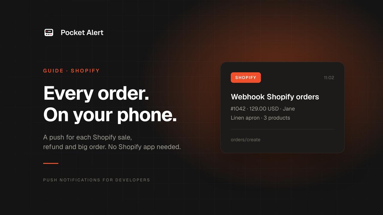Shopify order notifications: a phone push for every new order